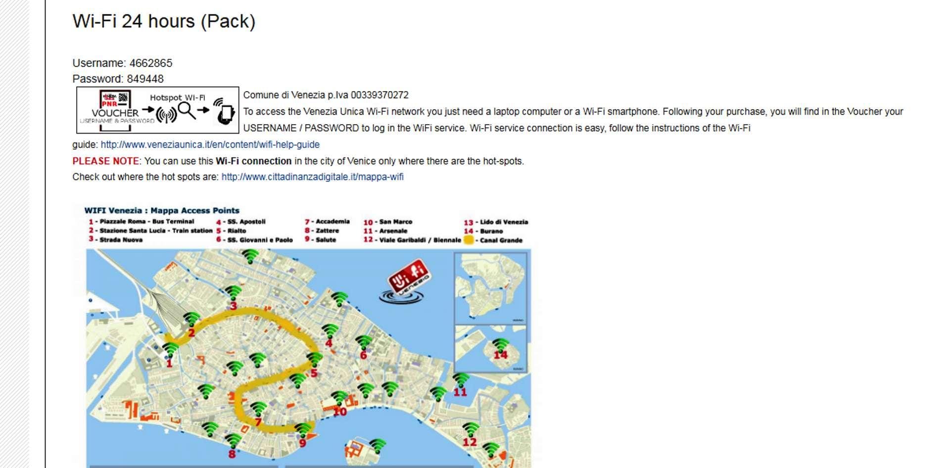 Venezia Unica City Pass voucher - Wi-Fi 24 hours (Pack) Venezia Unica City Pass voucher - Wi-Fi 24 hours (Pack), Grand Canal map