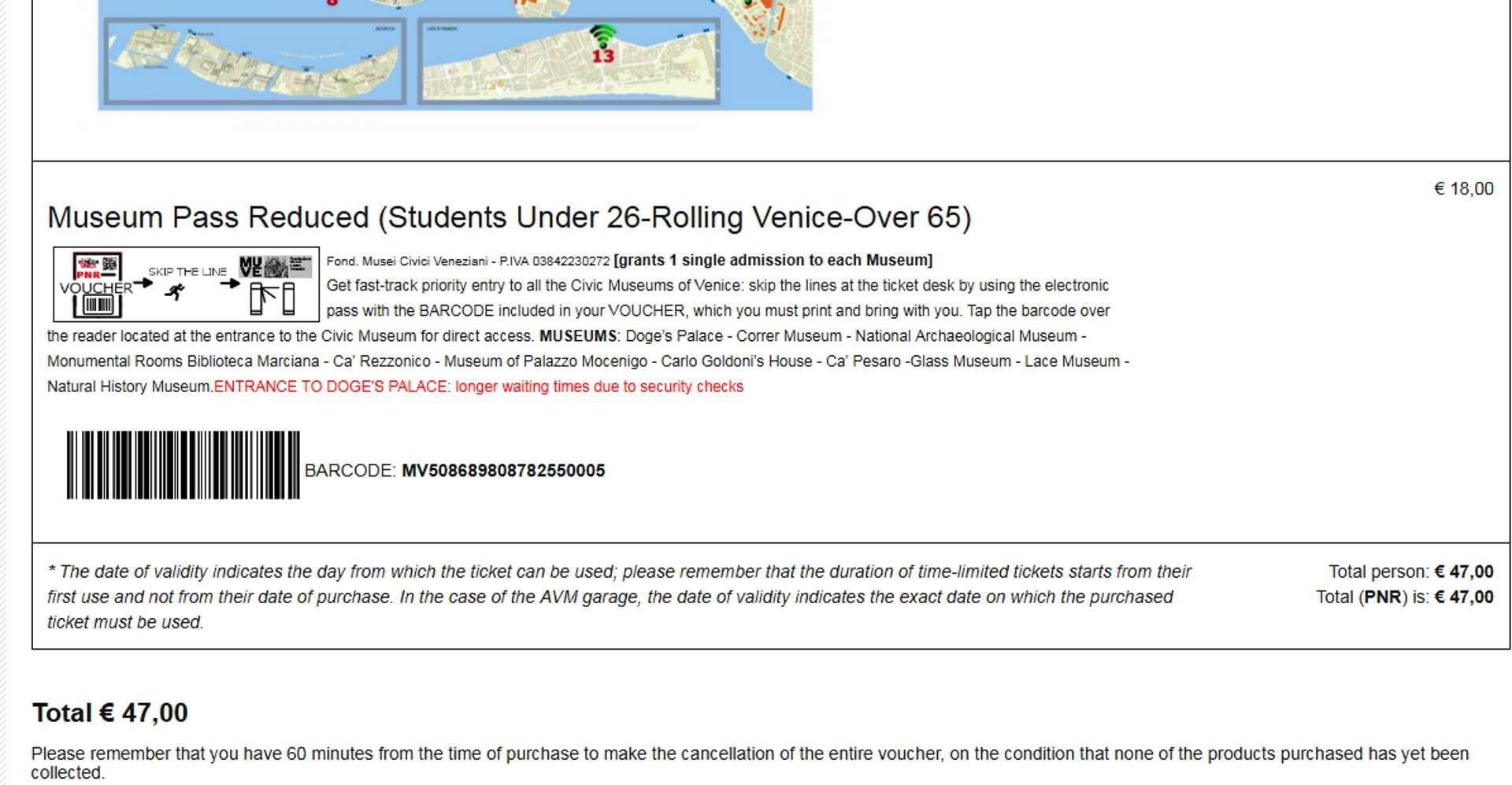 Venezia Unica City Pass voucher - Museum Pass Reduced (Students Under 26-Rolling Venice-Over 65) Venezia Unica City Pass voucher - Museum Pass Reduced (Students Under 26-Rolling Venice-Over 65)