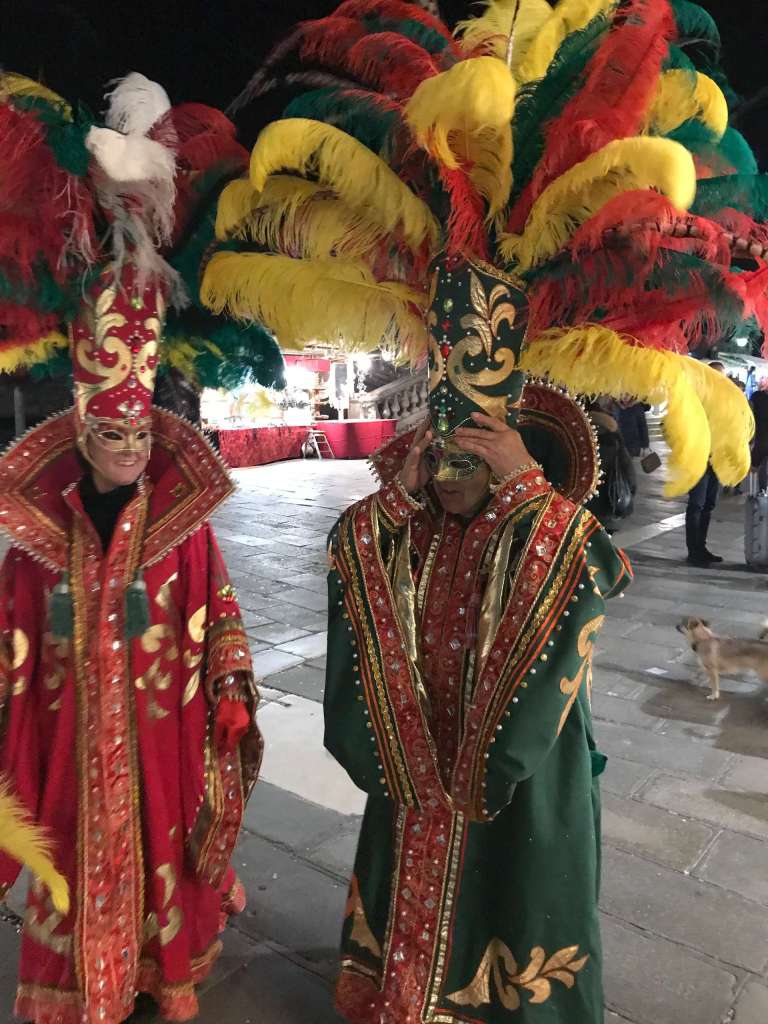 Costumed people at Ferrovia Santa Lucia Venice Italy Carnival - Costumed people at Ferrovia Santa Lucia