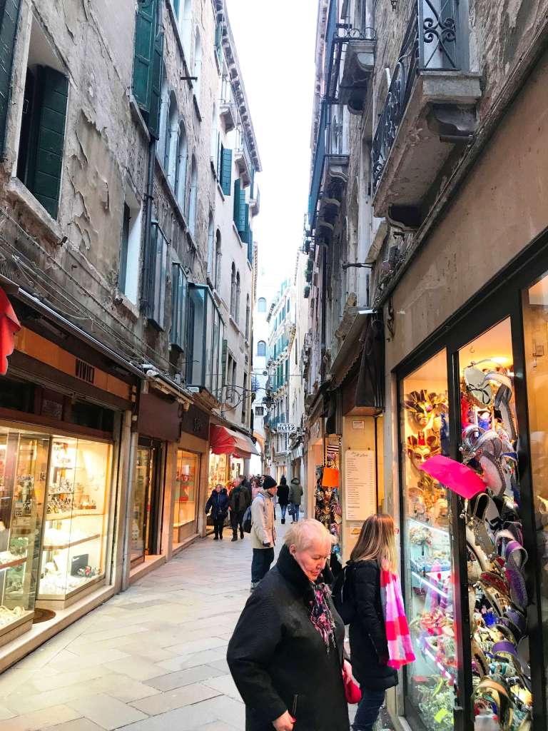 Mercerie Streets Mercerie Streets, near Rialto Bridge, Venice Carnival Italy