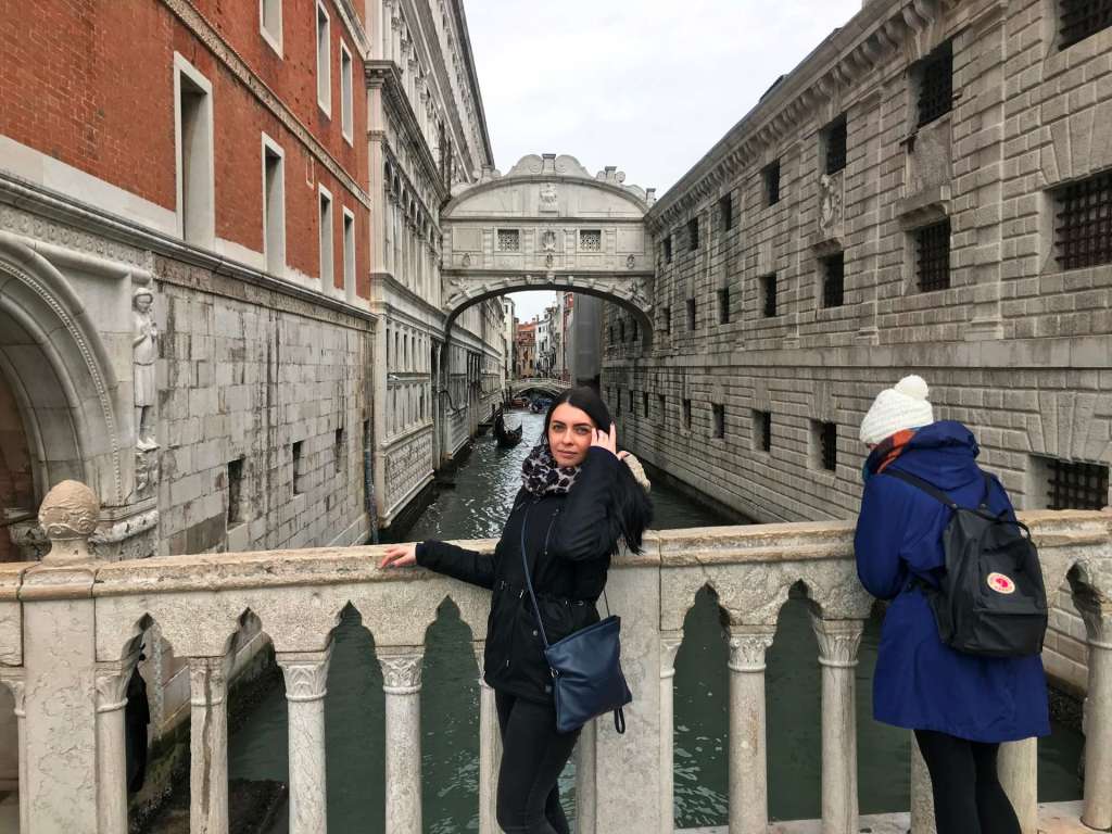 Ponte della Paglia, Venice Carnival Italy Ponte della Paglia, near Doge's Palace in St. Mark's square, Venice Carnival Italy