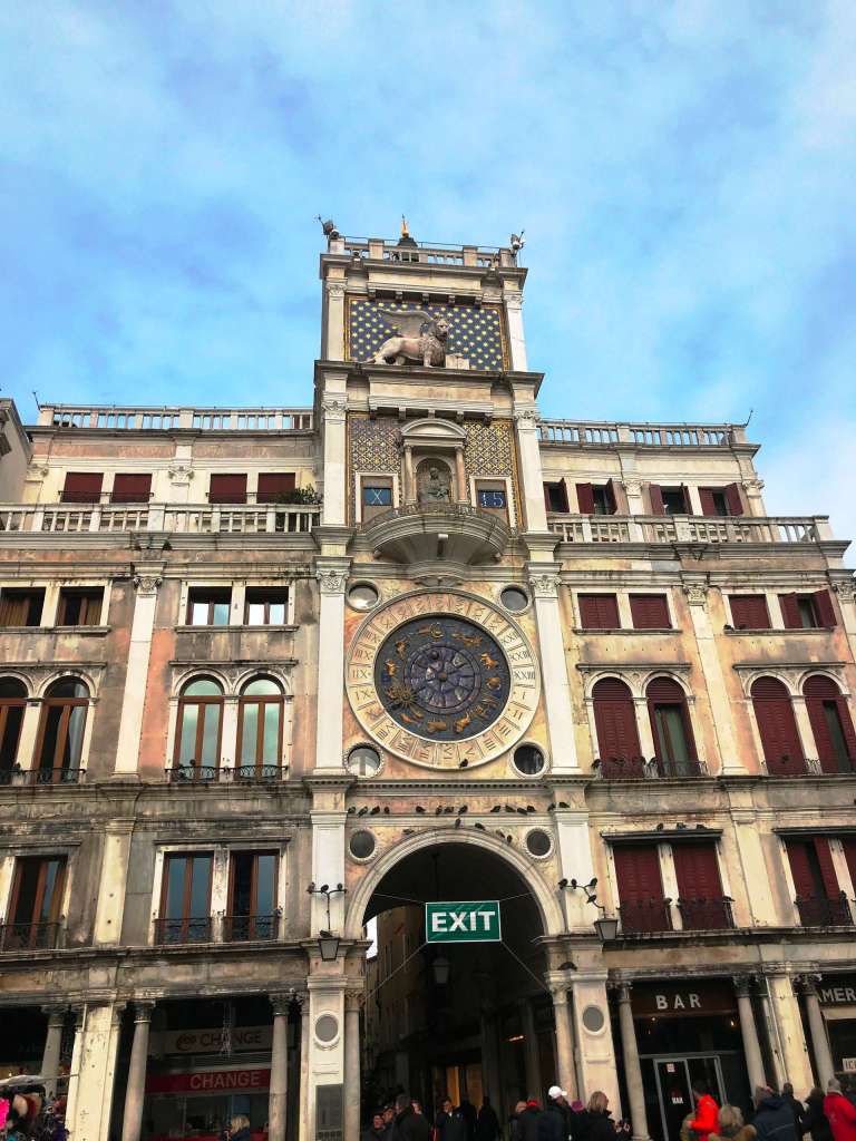 Torre dell' Orologio Torre dell' Orologio, in St. mark's square, Venice Carnival Italy