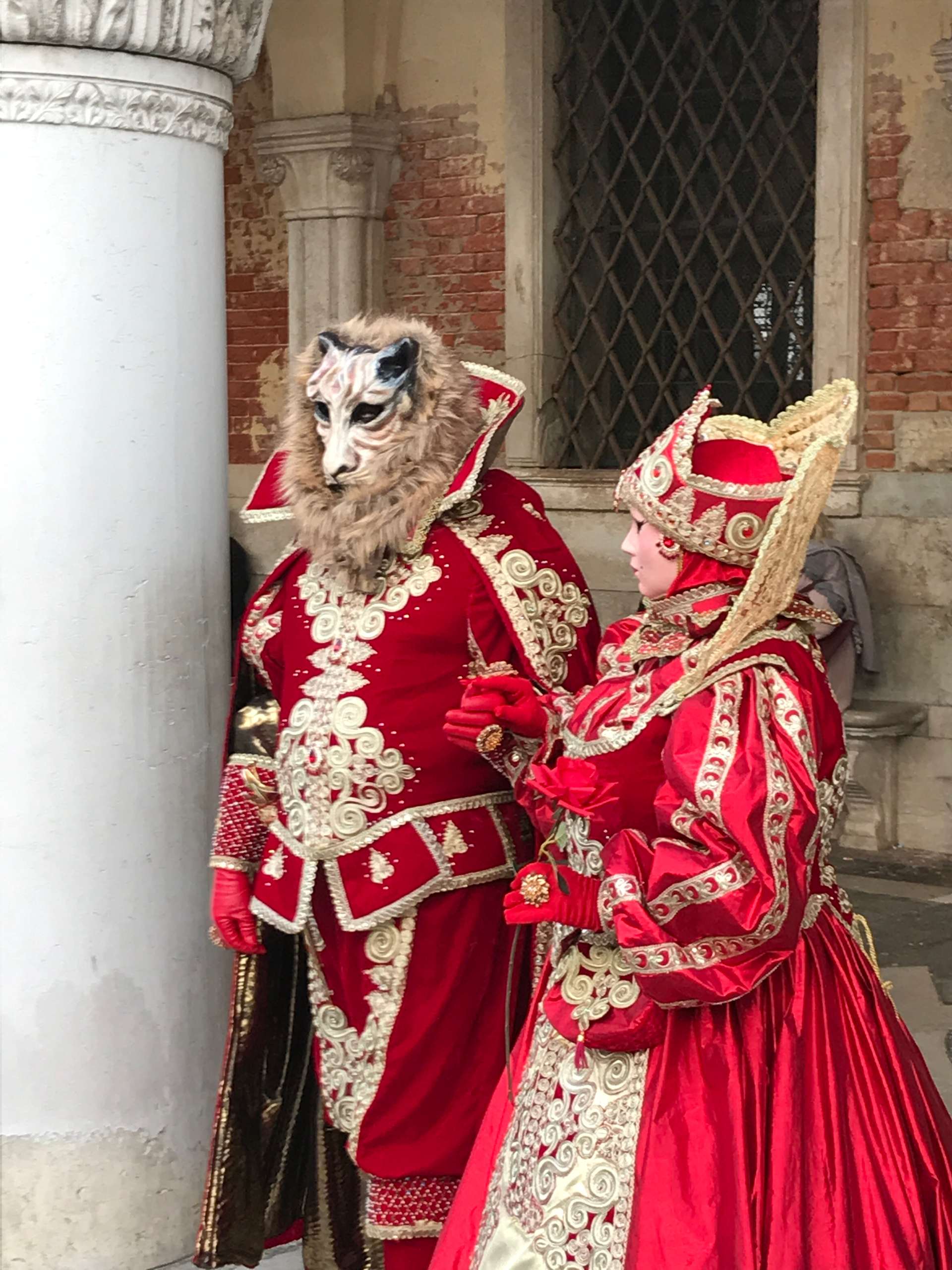 Venice Carnival -beauty and the beast red costumes