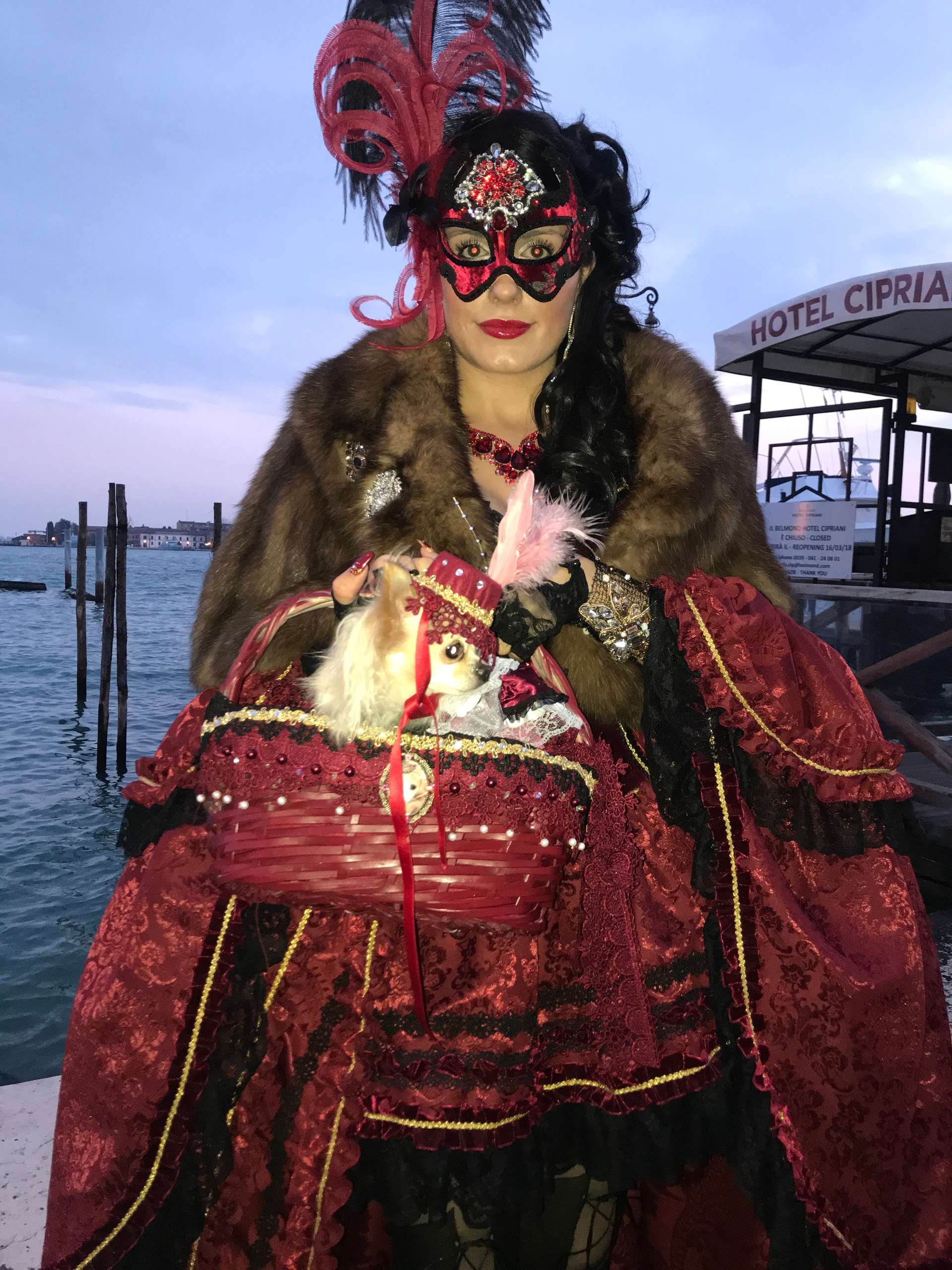 Venice Carnival Italy - Lady in red costume