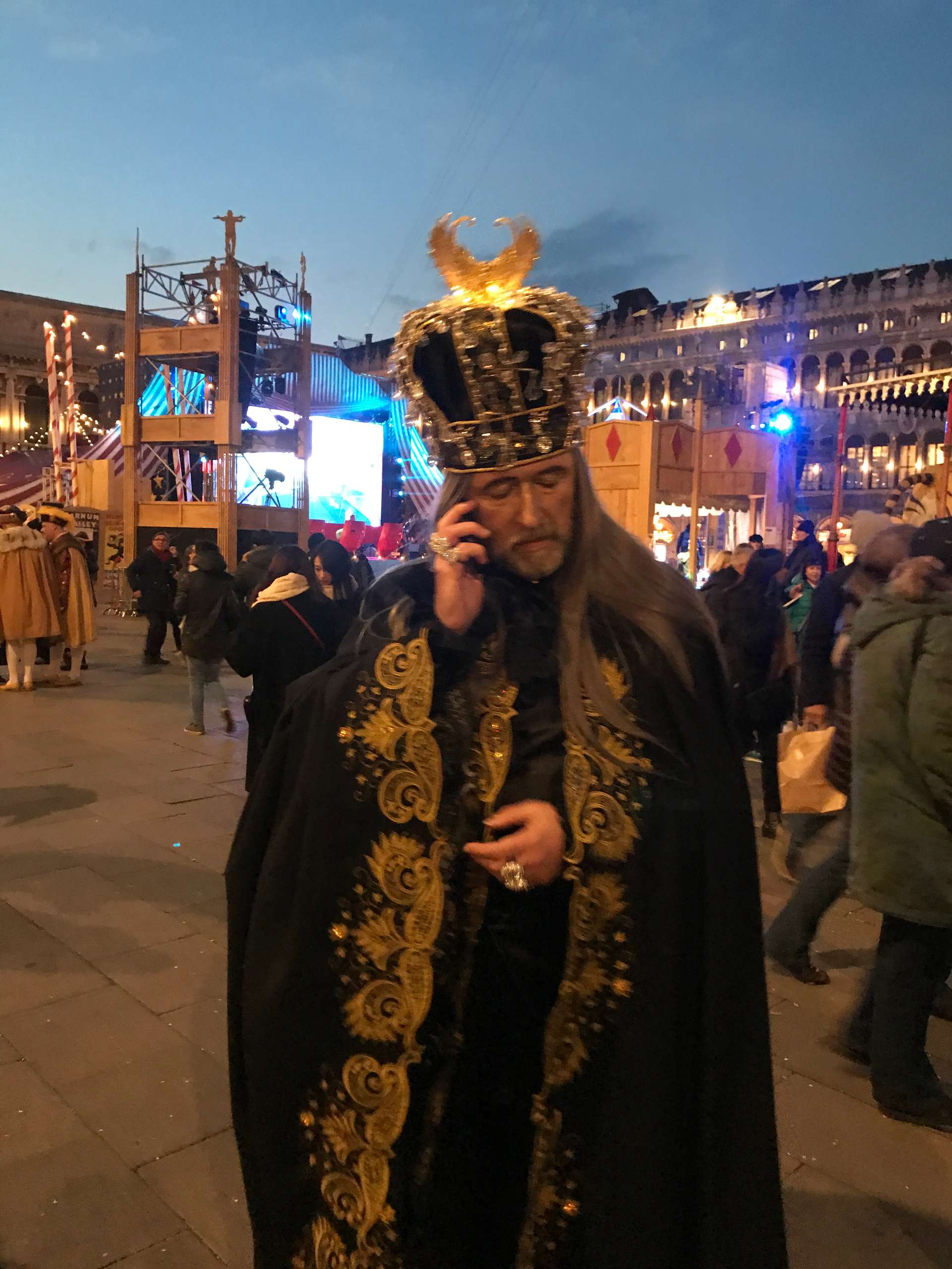Venice Carnival Italy - noble costume in St. Mark's square