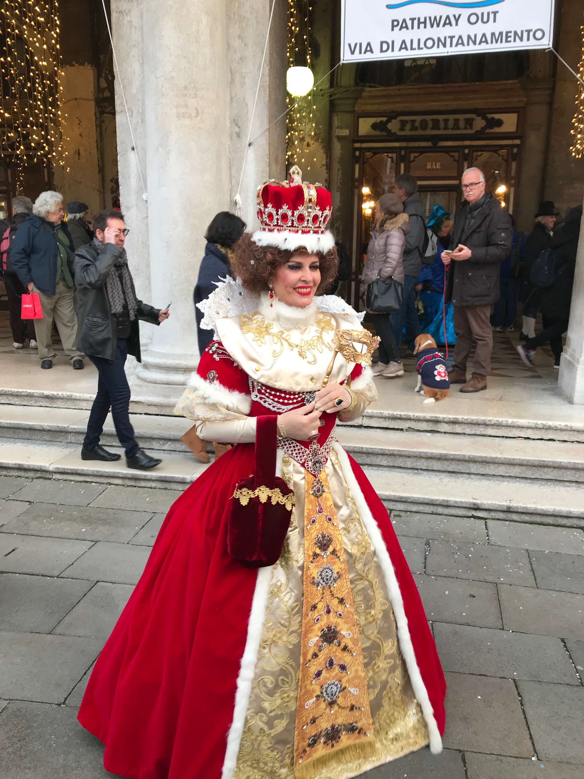 Venice Italy Carnival - red color queen costume
