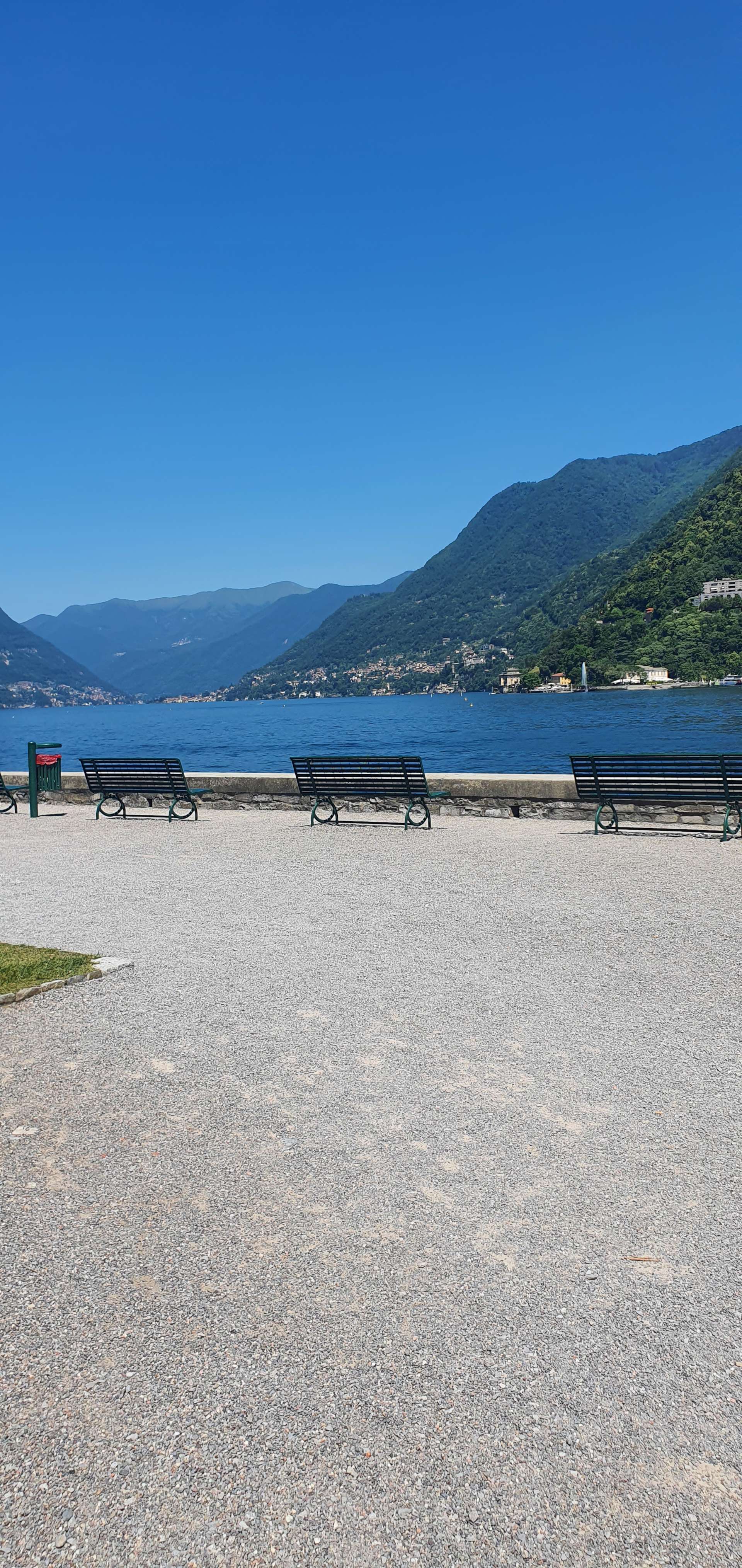 Lake Como shore at Villa Olmo