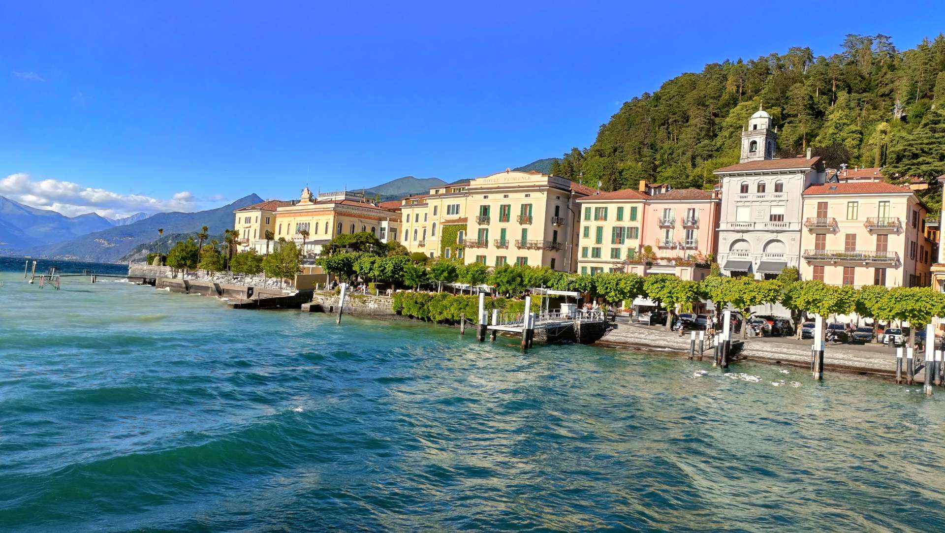 Bellagio view from the ferry, Lake Como, Italy