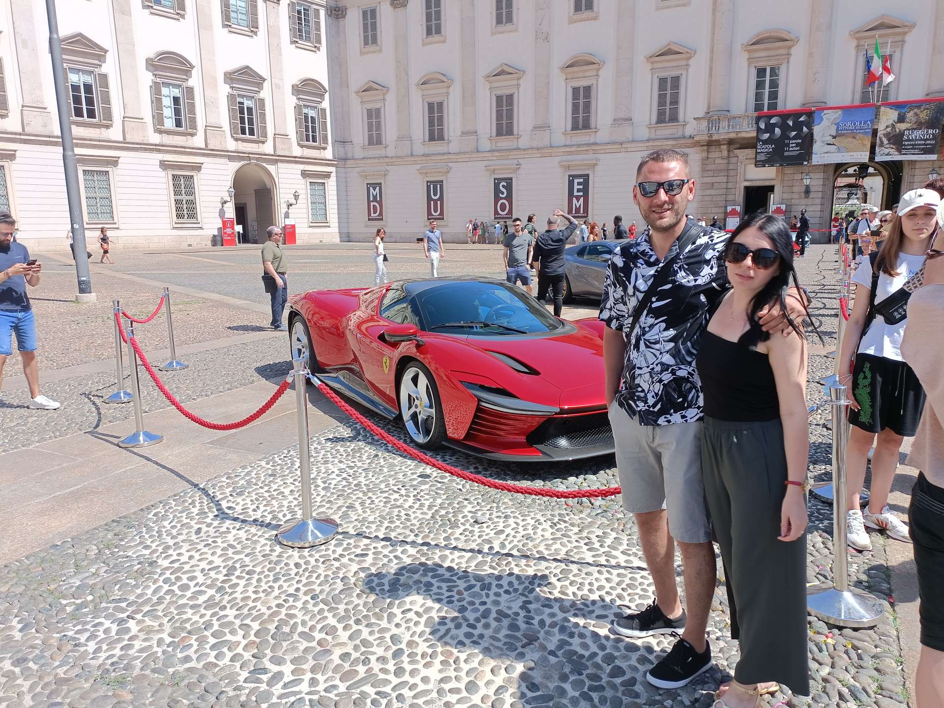 Car exhibition at the Royal, city of Milan, Italy