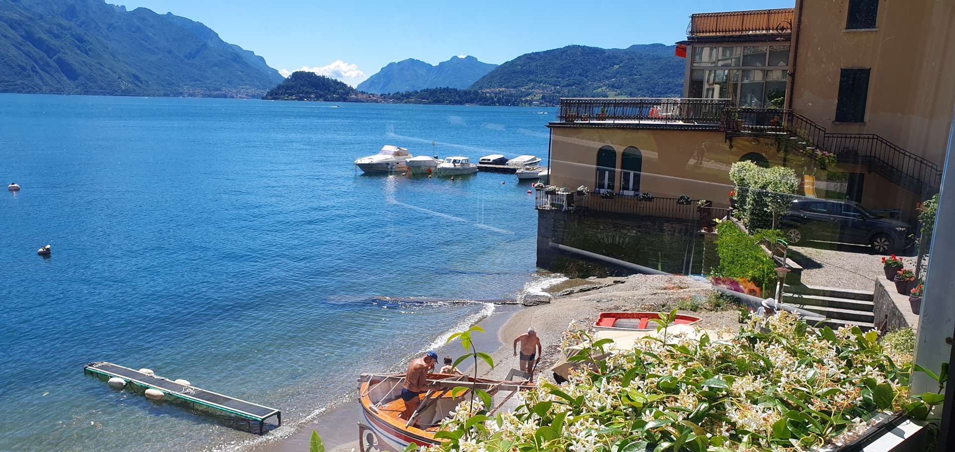 Lake Como view from Dal Tato restaurant, in Menaggio, Italy