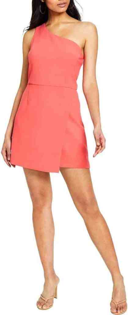 French Connection Women's One Shoulder Mini Cocktail and Party Dress