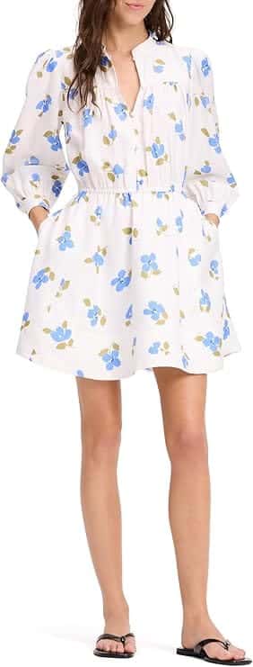 Kate Spade New York Women's Painterly Bouquet Belted Shirt Dress, fashion dresses