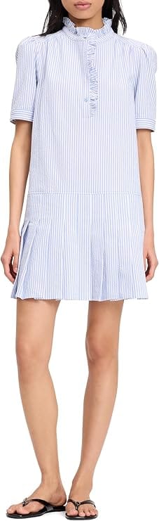 kate spade new york Women's Seersucker Pleated Shirt Dress