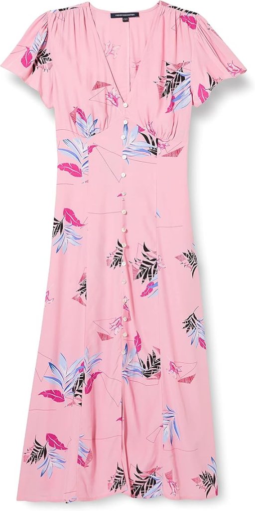 French Connection Women's Eugie Delph Drape V Neck Dress Casual