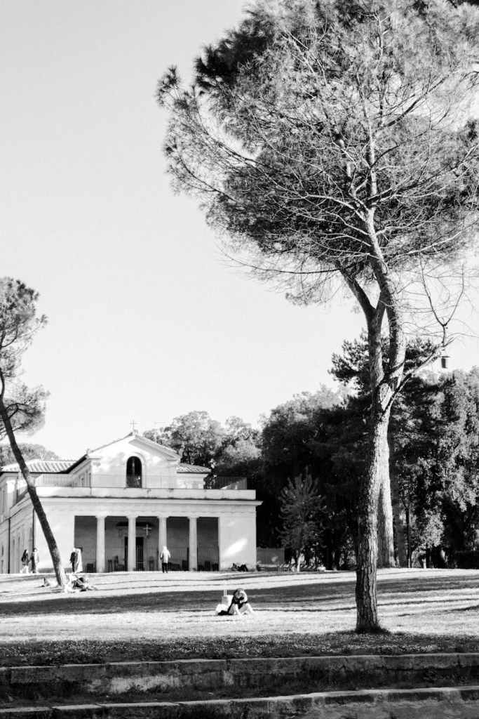 lawn outside of la casina di raffaello, villa borghese gardens rome
